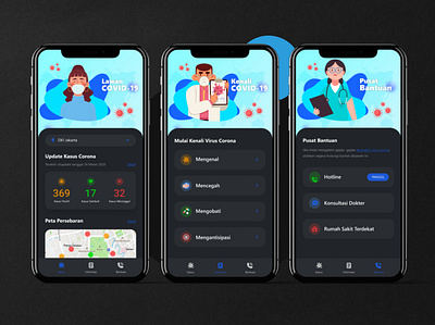 covid information app design ui