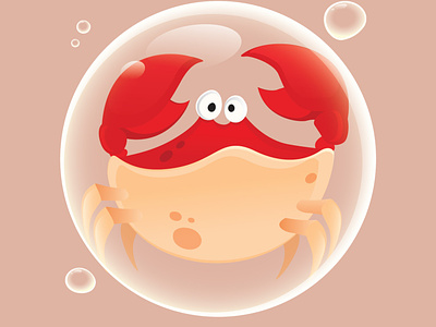 Crab in a Bubble Illustration
