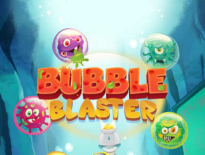 Bubble Blaster Game - Splash Screen 2d art 2d character bubble concept design game character illustration ui vector
