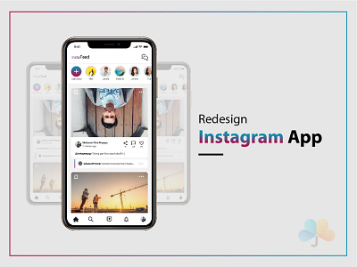 Redesign UI Instagram app design flat instagram minimal social network socialmedia ui ux