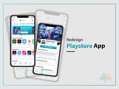 Redesign UI Google Playstore app book design flat games google indonesia movie playstore ui ux