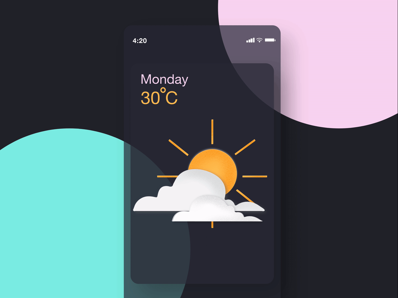 Weather App Concept 3d animation animated transition animation design illustration mobile app mobile ui transition ui ui animation
