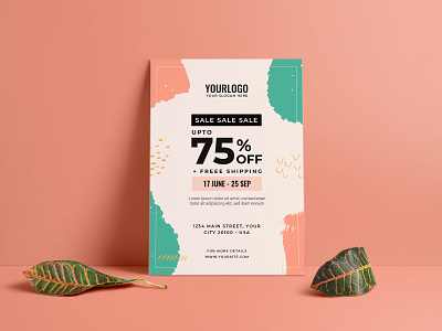 Sale Flyer advertising branding business bussines design ecommerce flyer glue design illustration leaflet offer online store organic pattern promotion sale socialmedia templates vector