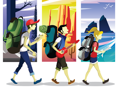 Bacpacker Illustration backpacker flat illustration flatdesign illstration illustrator traveller vectorart