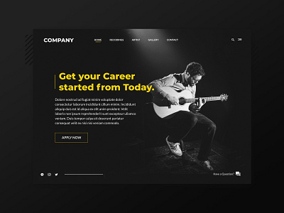 Music Company Website UI branding design graphic design illustration logo minimal typography ui design ui ux website