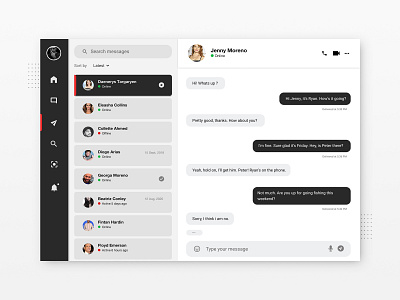 Simple Desktop Messanger UI Design