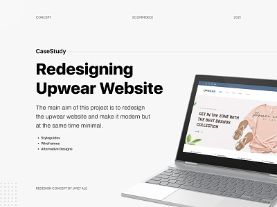 Redesigning Upwear Website casestudy minimal typography ui design uiux web design