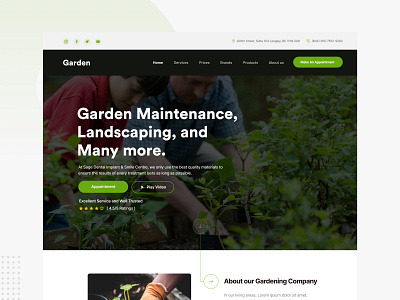 Gardening Website Design graphic design ui ui design