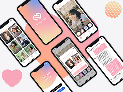 Finter - Become a couple couple love mobile app ui