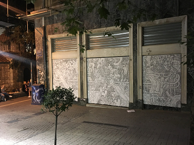 Street art doodles in Athens