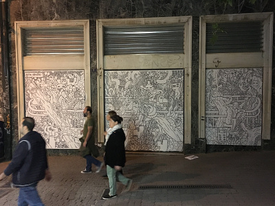 Street art doodles in Athens