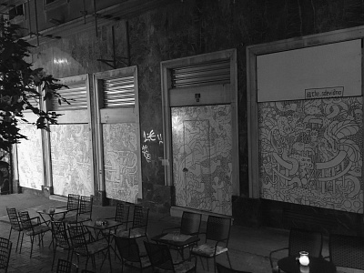 THE-WHOLE-STREET-MURAL / ATHENS blackandwhite character creative doodle doodling graffiti illustration illustrator street art streetart