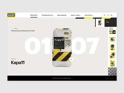 Bauer Website bold bootstrap design digital grey interactive onepage product responsive site web yellow