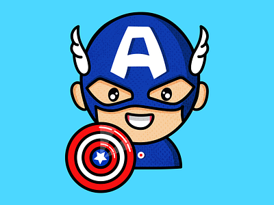 Captain America app captainamerica design flat icon illustration logo minimal outline sticker symbols ui vector