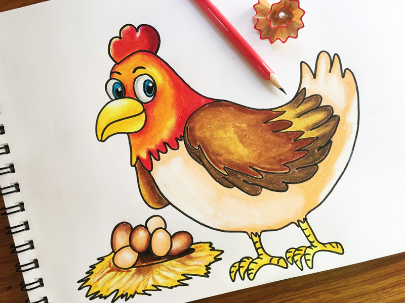 Red Chicken Art Print – Up Close Creative Co.