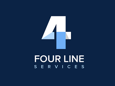 Four Line Services Logo app art blue bluetheme branding catchy icon design fourlineservices graphic design icon illustration lines logo magazine mangazine logo outline typography ui vector web