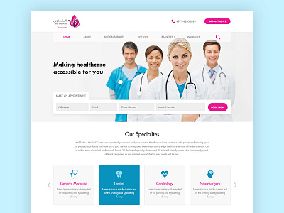 AL TADAWI Landing Concept branding design health care homepage homepage design medical medical center ui ux ux design webdesign website