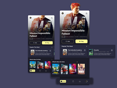 Delo, Movie Streaming Application app dark mode design interface minimal movie movie app movie ui ui user interface userinterface ux