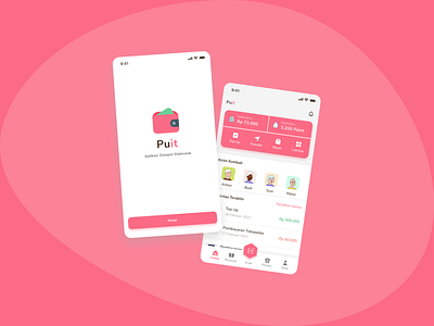 Puit E Wallet Application app design dompet ewallet interface minimal ui user interface userinterface ux wallet wallet ui