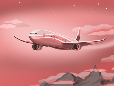 Pinkie 777 777 aircraft airplane art boeing illustration pinkie plane sketching sky