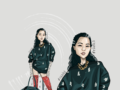 GIVENCHY 2021 design art artwork characters colour design fasion girl girl character illustration model style trends 2021 ui
