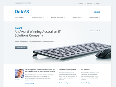 Data#3 Concept blue clean masthead website white