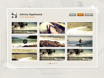 Vcard Template bio button gallery grunge tape theme vcard