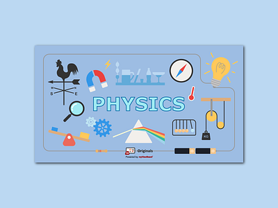 Physics banner design cover design illustration physics poster