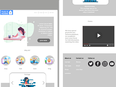 Study at home ui web design