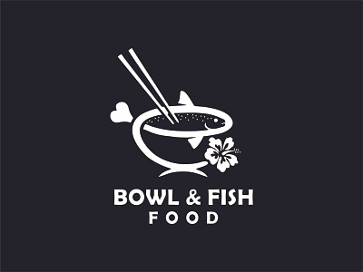 Vector bowl fish logo design and business food and drink