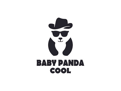 baby panda cool logo design vector