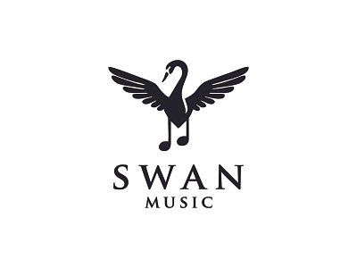 swan music logo design vector