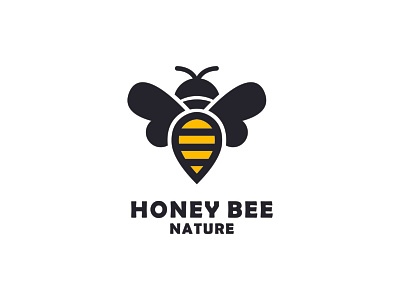 Nature Bee Honey Logo Vector