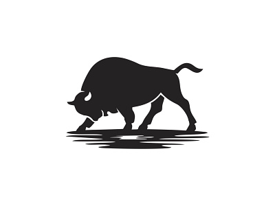 bison angry logo design vector