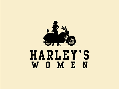 harley women ride logo design vector