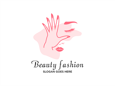 hand and face beauty logo design vector