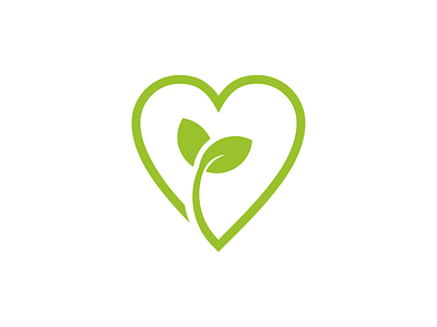 nature leaf love logo design vector