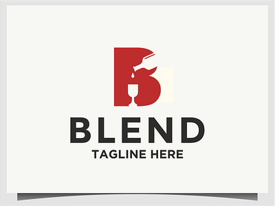 initial B for blend logodesign blend design drink icon letter logo symbol