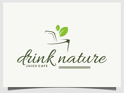 drink nature with leaf logo design vector design drink herb herbal icon illustration leaf logo nature symbol vector