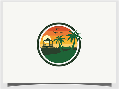 beachnature logo beach design icon illustration logo nature symbol