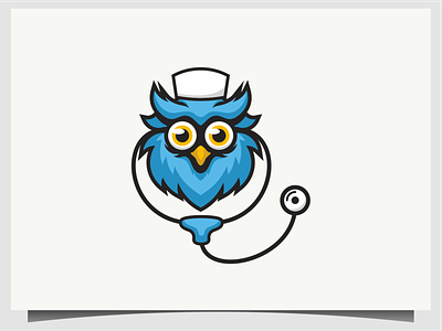 animal mascot owl for health care logo animal bird design icon illustration logo owl symbol