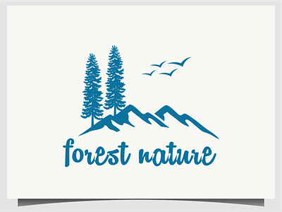 mountain forest nature logo design vector cone design forest icon illustration logo mountain nature pine sign symbol tree vector