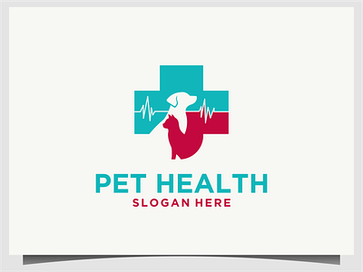 pet health logo design vector animal care design health icon illustration logo pet symbol