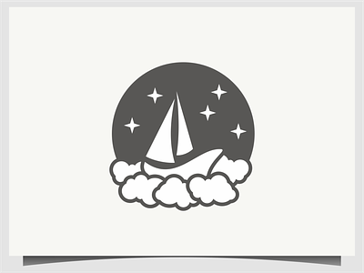 traditional ship boat with moon nature logo design icon illustration logo nature ship sign symbol traditional vector