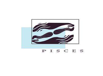 PISCES design digital art illustraion logo