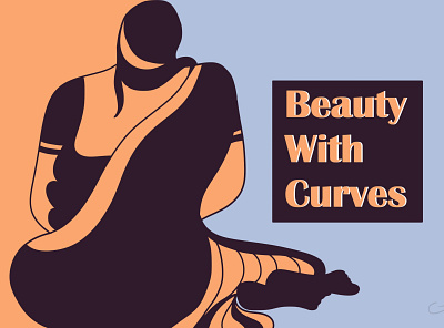 beauty with curves beauty quote design drawing illustraion indian beauty