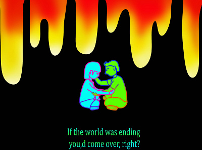 world was ending colour concept art design digital art drawing illustraion inspiration logo design love neon quotes song sound typography typography art