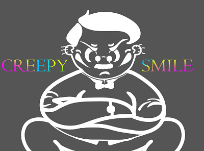 creepy smile artwork colour design digital art drawing graphics idea illustraion inspiration logo monochrome neon love quick art