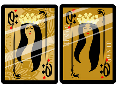 QUEEN 2d artwork cards illustration colour design digital art drawing golden colour golden queen graphics graphics art illustraion inspiration logo playing card queen queen illustration sketch