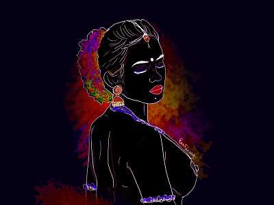 Artistic - Indian black Women animation art artist artwork digitalart dribble shot illustration nudeart